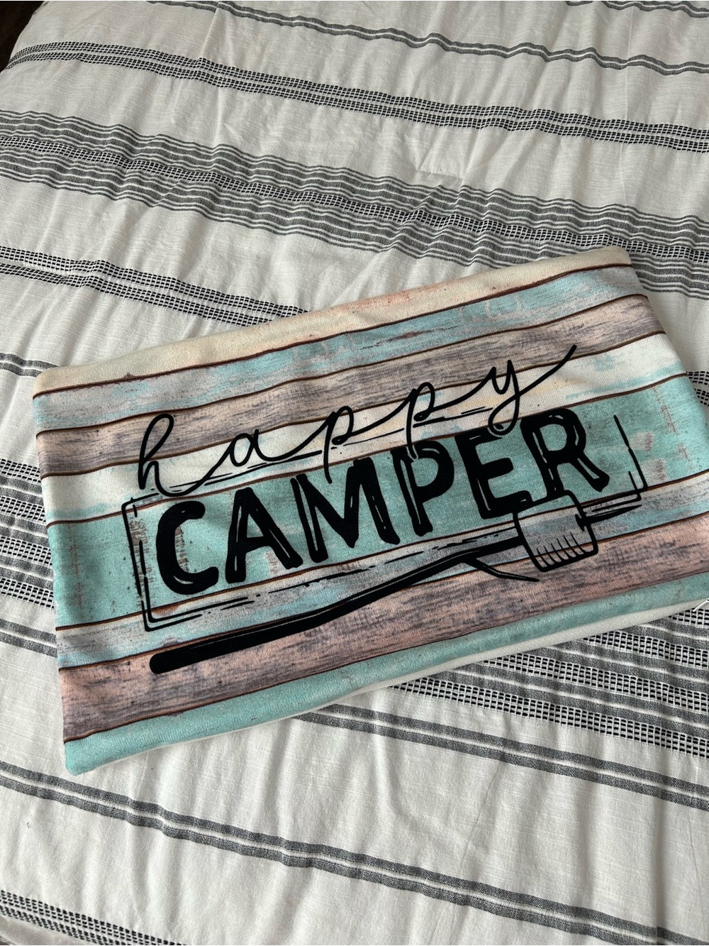 Happy Camper pillow cover for home or RV.